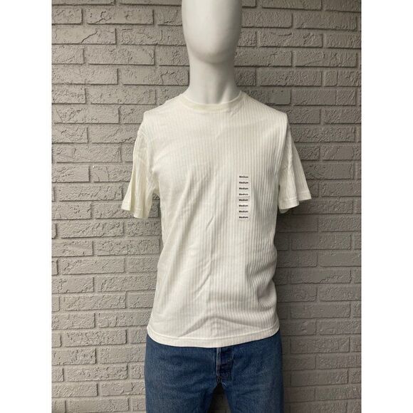 Alfani Short Sleeve Ribbed Cotton Casual Shirt Size M NWOT - Picture 1 of 6